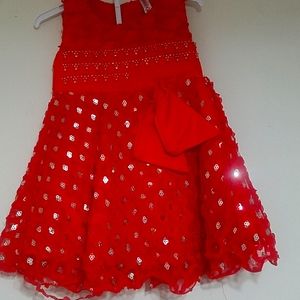 Red toddler girl dress